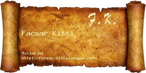 Facsar Kitti névjegykártya