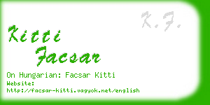 kitti facsar business card